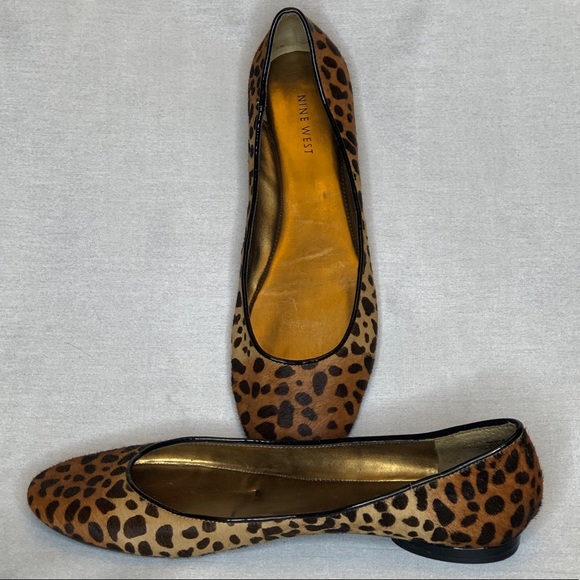 Nine West Cheetah Print Flat Ballerina Shoe - Picture 1 of 8